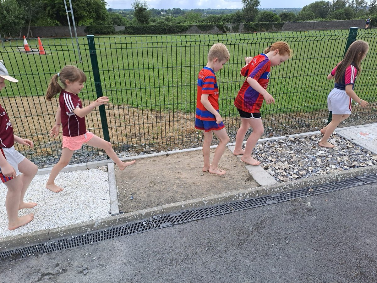 Children running in the school yard